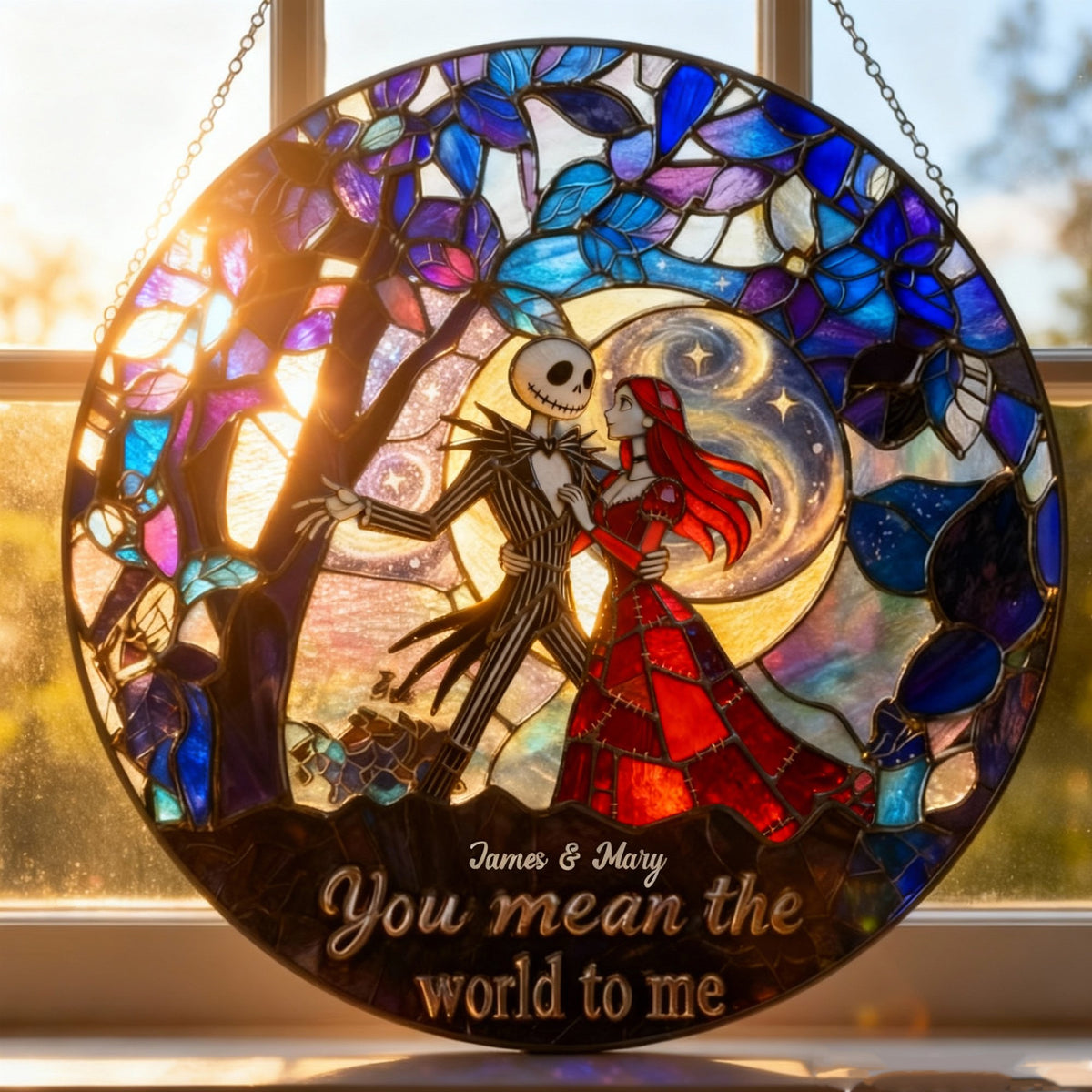 Romantic Couple Stained Glass - Personalized Gifts For Couple 03TOTN080126-Homacus