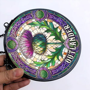 Personalized Gift For Historical Fantasy Novel Fans Suncatcher, Thistle Stained Glass 05QHTN290824-Homacus