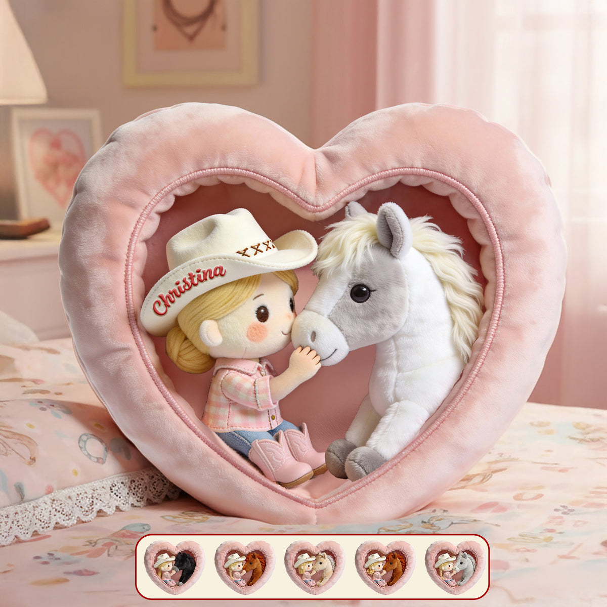 Horse And Girl Custom Shape Pillow - Personalized Gifts For Horse Lovers 03pgmg161225-Homacus