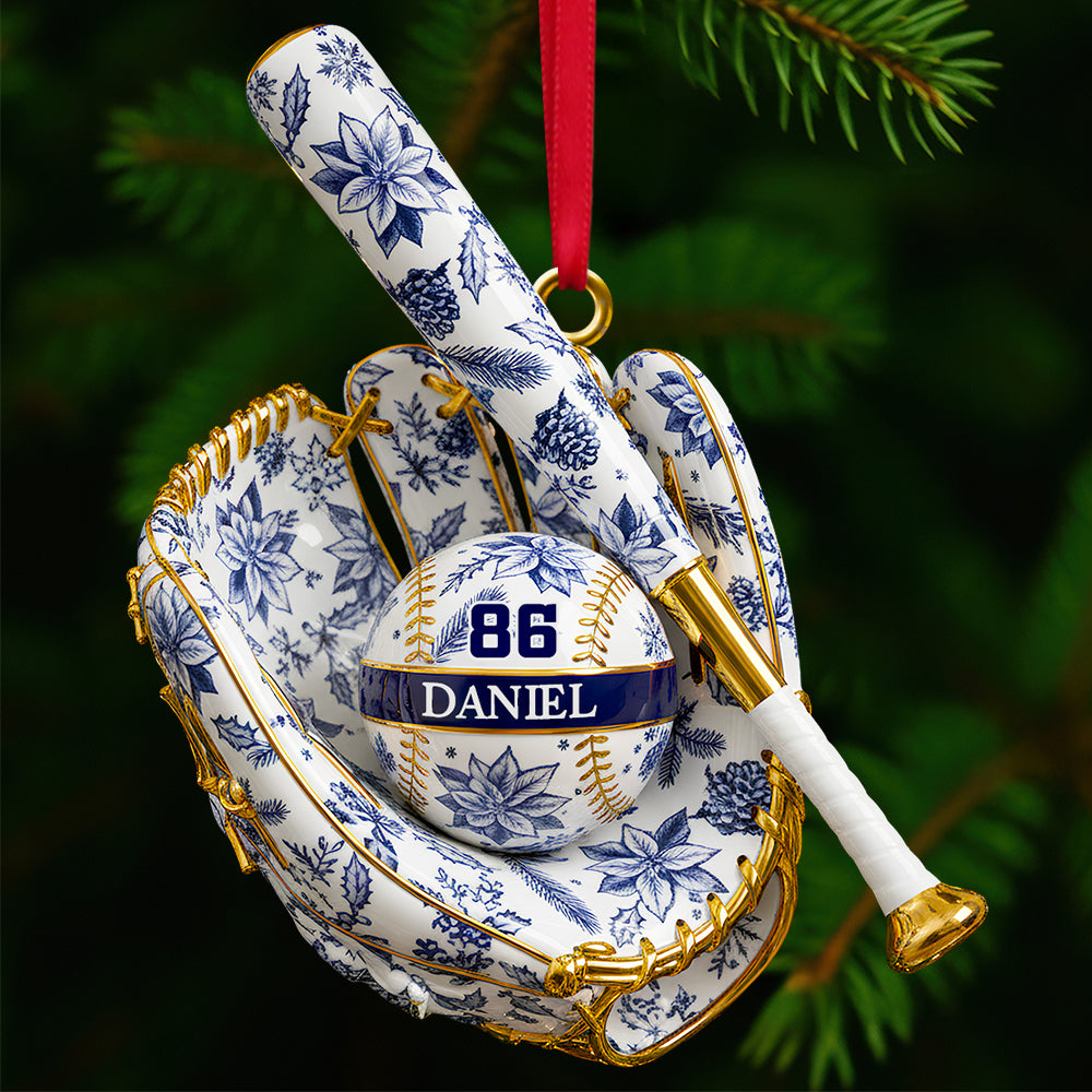 Baseball Toile de Jouy Christmas Ornament Personalized Gifts For Baseball Lovers 04PGDT021025-Homacus