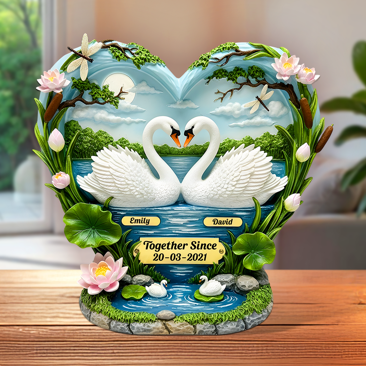 Swan Couple Acrylic Plaque - Personalized Gifts For Couple 03tgpu130625-Homacus