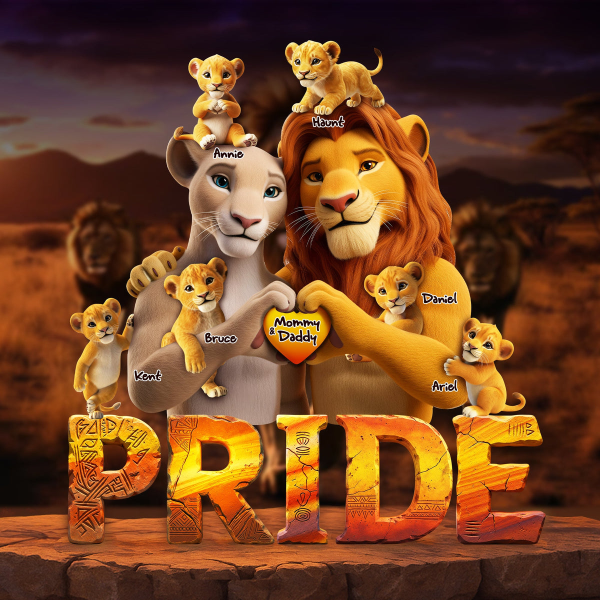 The Lion Family Acrylic Plaque - Personalized Gifts For Family 01OHLU290525-Homacus