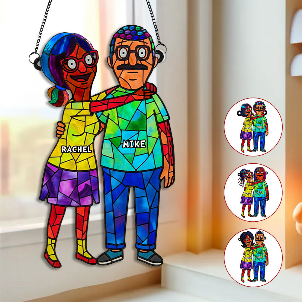 Funny Couple Suncatcher - Personalized Gifts For Couple 02ohmg290725-Homacus