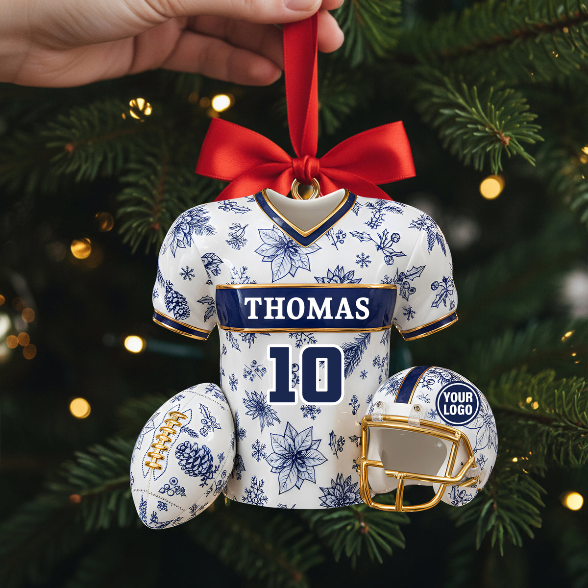 Personalized Christmas Holiday Sports Jersey Ornament 05PGLU021025-Homacus