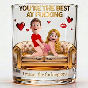 Naughty Couple Round Glass - Personalized Gifts For Couple Drinking Glass 02NAQN240126-Homacus