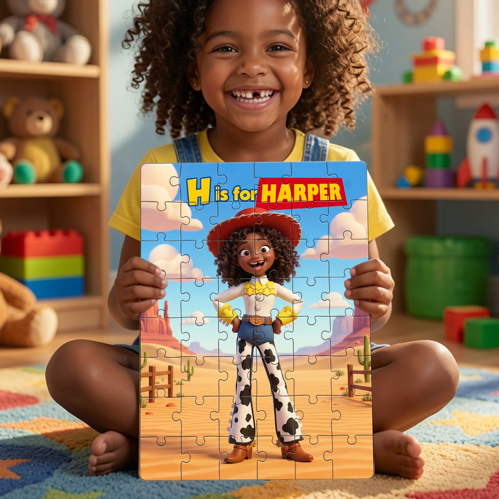 Custom Photo Cowgirl Jigsaw Puzzle - Personalized Gifts For Kids 01hulu260626-Homacus