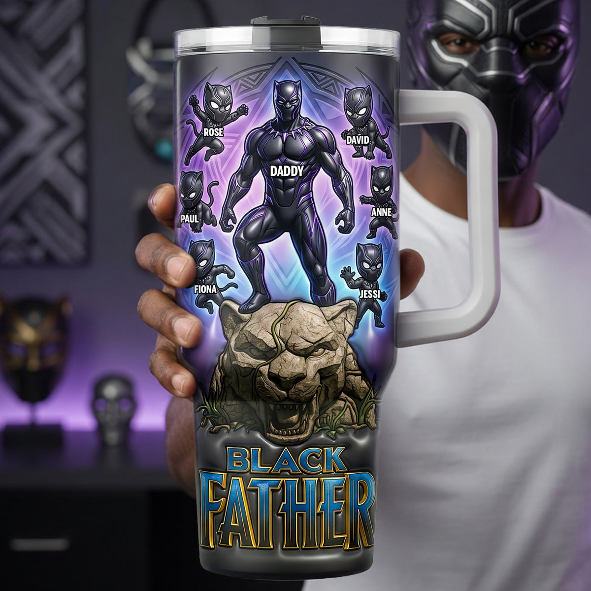 The Best Warrior Dad And Kids Tumbler - Personalized Gifts For Dads 03hulu040526-Homacus