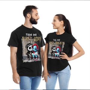 Personalized Gifts For Couples Shirt, From Our First Kiss Till Our Last Breath 06TGLU230125-Homacus