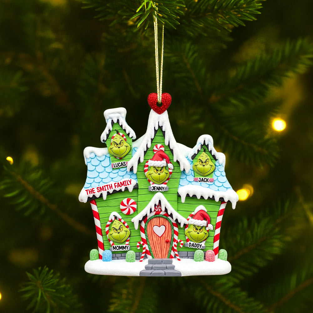 Green Monsters' House Personalized Gifts For Family Christmas Ornament 03totn030925-Homacus