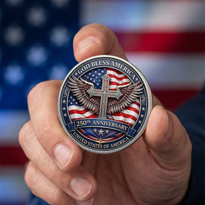 America 250th Anniversary Printed Metal Coin - Personalized Gifts 01tomg240226-Homacus