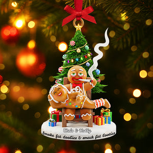 Smoking Gingerbreads Personalized Funny Gifts For Couple Christmas Ornament 04tota170925-Homacus