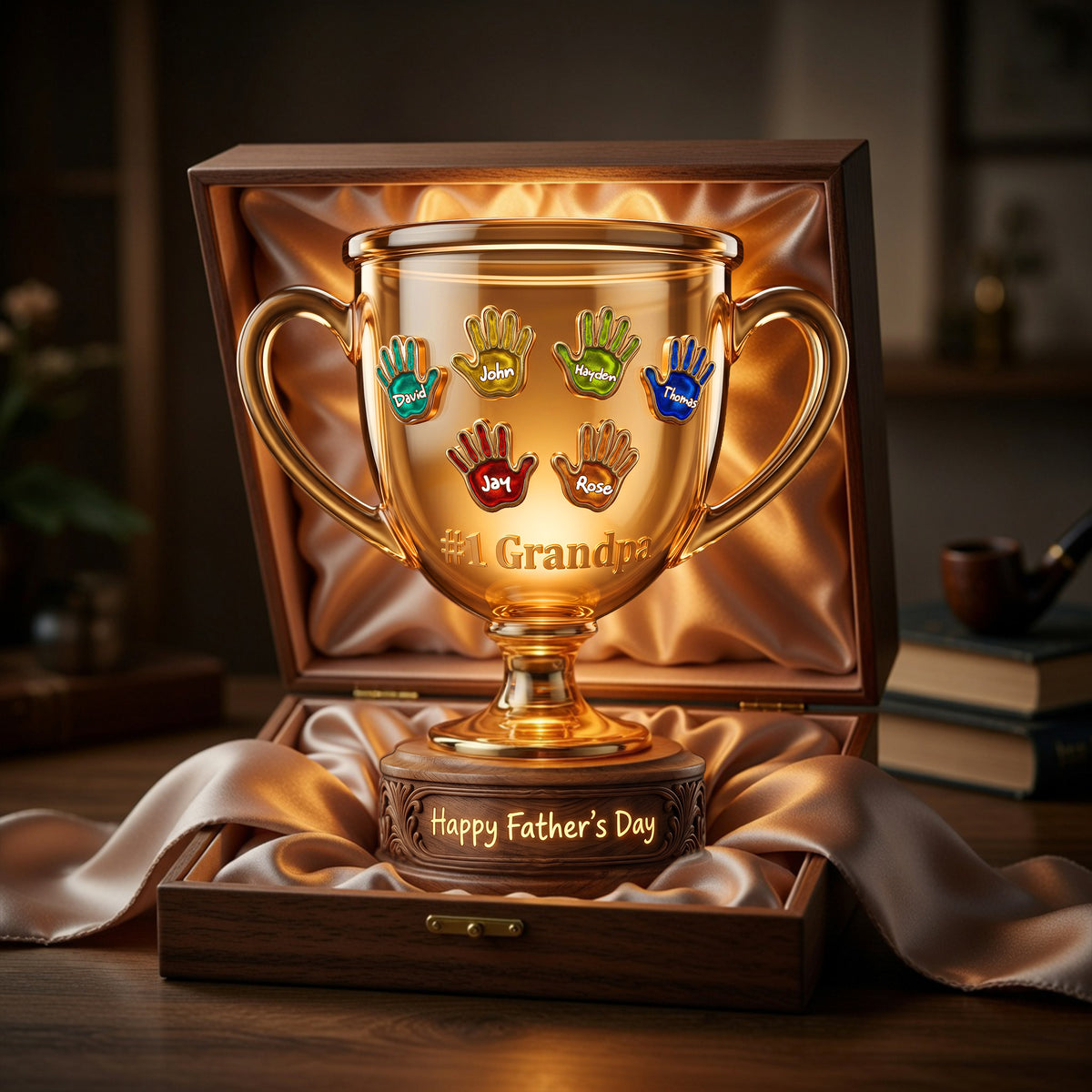 Best Dad Trophy Acrylic Light Box - Personalized Gifts For Father 02palu160426-Homacus