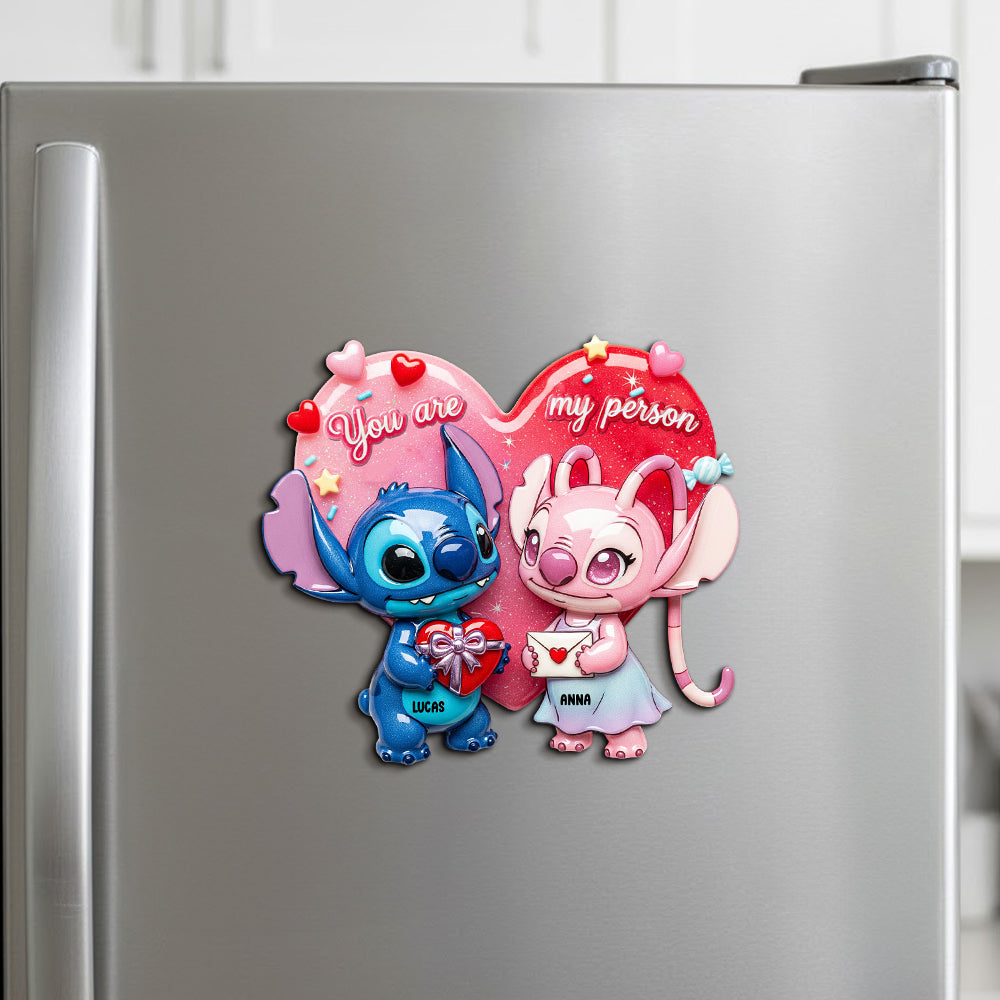 Cute Alien Couple Personalized Gifts For Couple Acrylic Fridge Magnet 06pgtn261125-Homacus