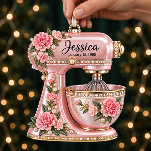 Birth Month Flower Baking Mixer Ornament - Personalized Christmas Gifts For Baking Lovers 02qhdt120926-Homacus
