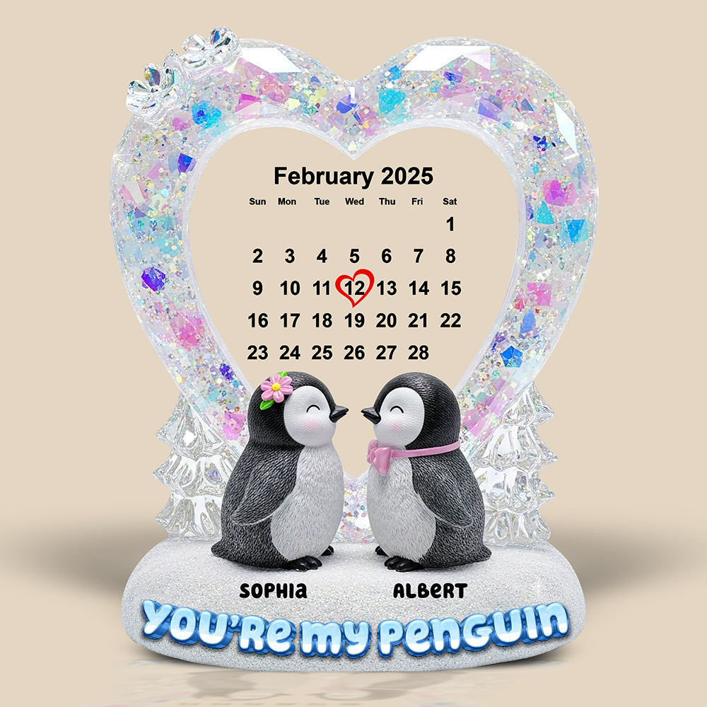 Penguin Couple Acrylic Plaque - Personalized Gifts For Couple 03toqn210625-Homacus