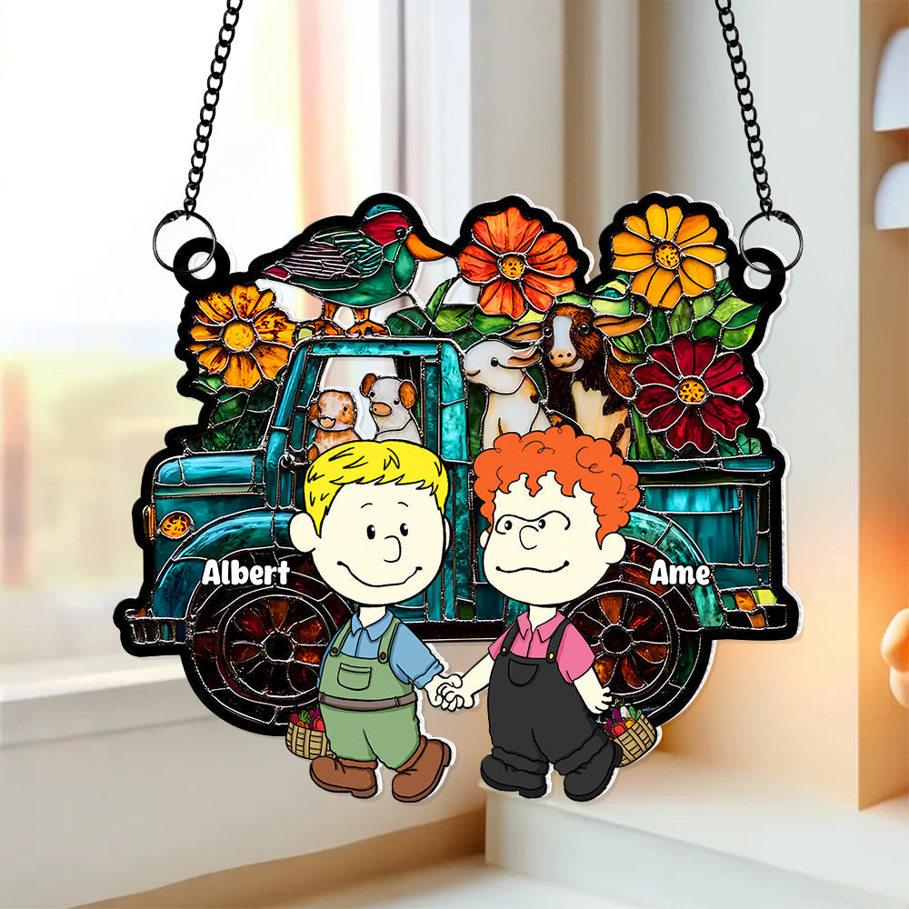 Personalized Gifts For Farmer Couples Suncatcher Ornament Farm Sweet Farm 01KALU140125HG-Homacus