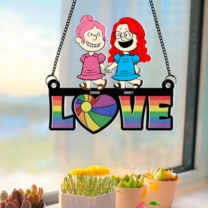 Personalized Gifts For LGBT Couple Suncatcher Ornament 01KAPU190624HH-Homacus