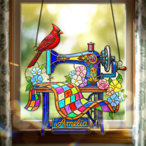 Sewing Machine Suncatcher Ornament - Personalized Gifts For Heaven Memorial 03OHMG060825-Homacus