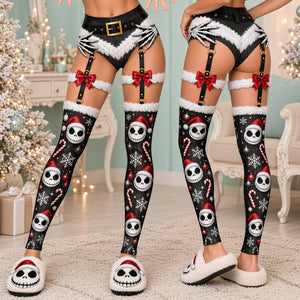 Naughty Spooky Christmas Leggings - Personalized Gifts For Her 02tydt211026-Homacus