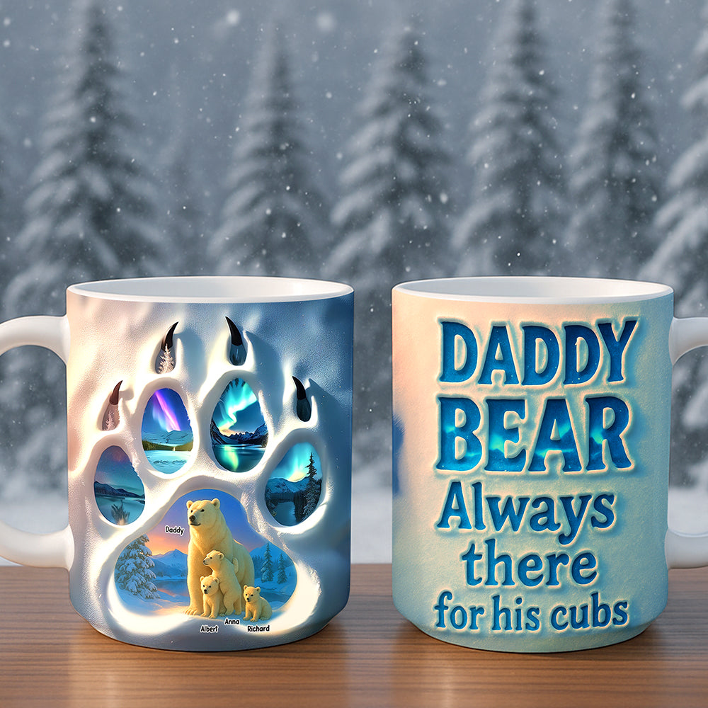 Ice Bear Dad Footprint Coffee Mug - Personalized Gifts For Dad 02qhqn190525-Homacus