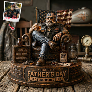 Old Biker Dad Acrylic Plaque Custom Photo Gifts For Dad 02TOTA240426-Homacus