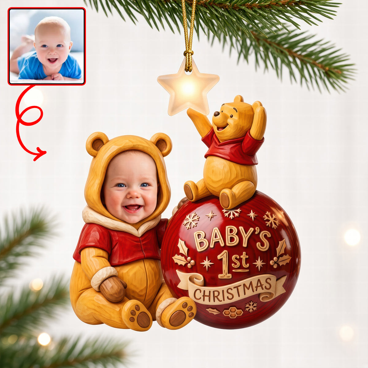 Baby 1st's Christmas Ornament - Custom Photo Gifts For Kids 05paqn061026-Homacus