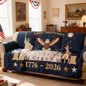 250th America Anniversary Quilted Sofa Cover - Personalized Gifts 03tomg270126-Homacus
