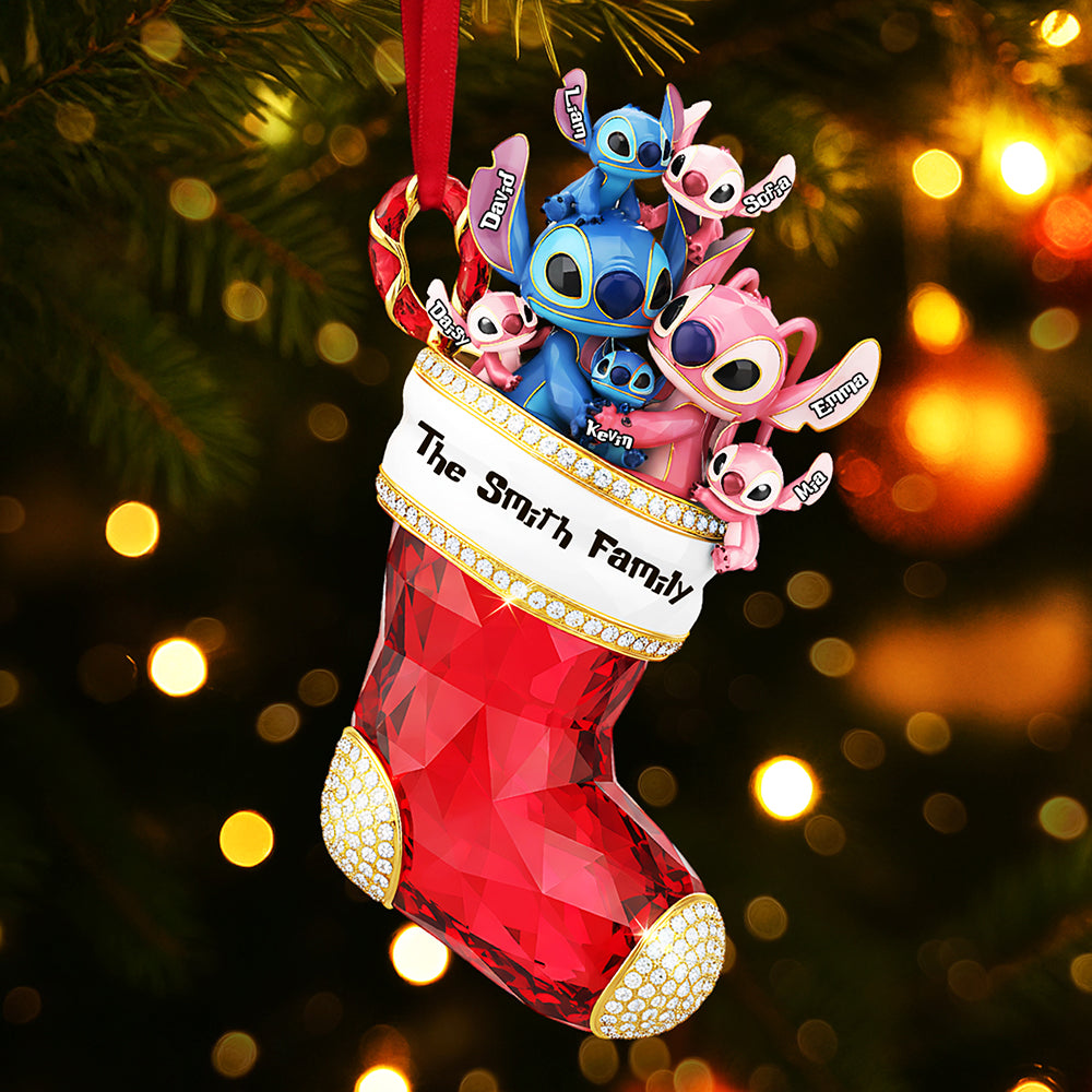 Stocking Family Ornament - Personalized Gifts For Family Christmas Ornament 01OHTA260925-Homacus