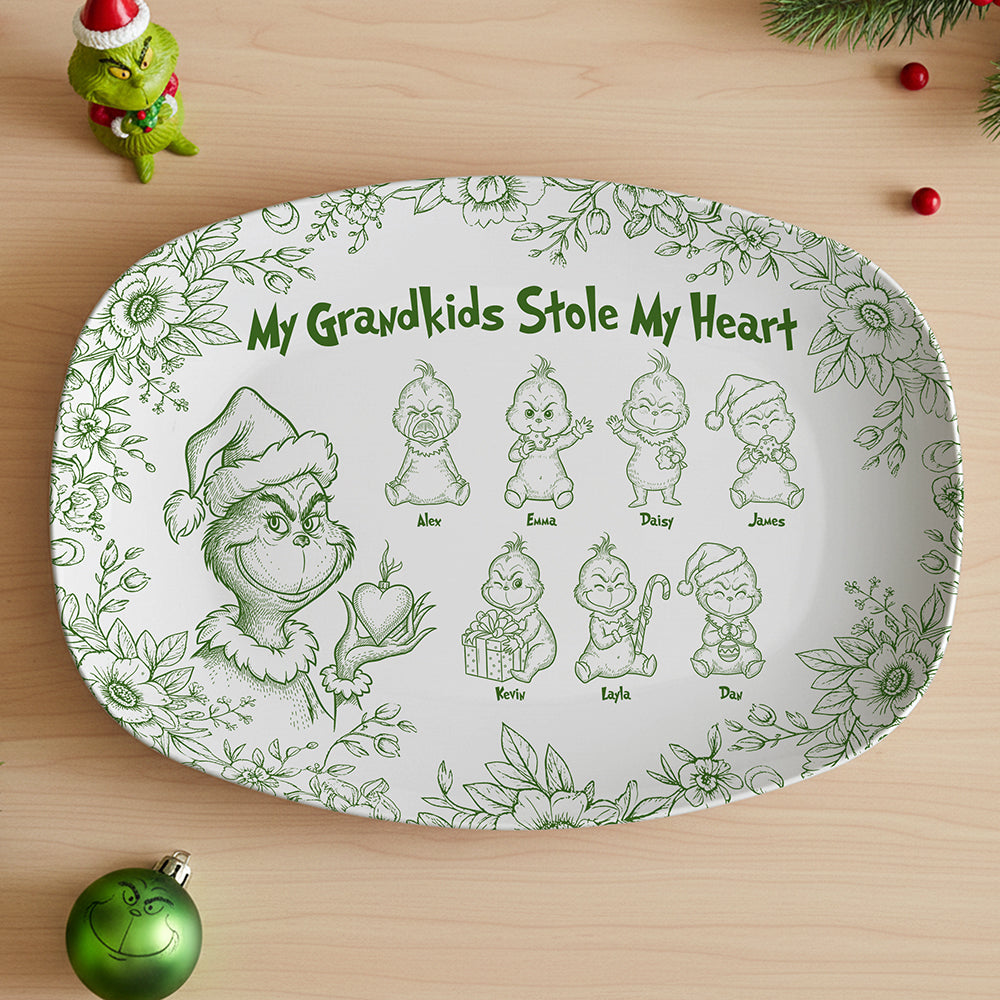 Grandma Green Monster Resign Plate - Personalized Gifts For Christmas Grandma Plate 02PGTA200925-Homacus