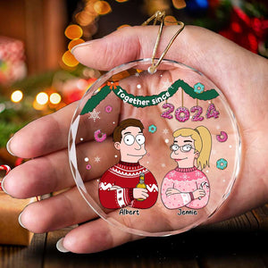 Personalized Gifts For Couple Christmas Crystal Ornament 03TOLU301024HG-Homacus