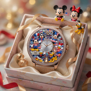 Lovely Characters - Celebrated America 250th Anniversary Mesh Strap Quartz - Personalized Gifts For Patriots 02nalu270526-Homacus