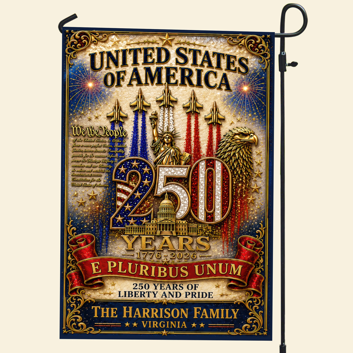 America 250th Anniversary Garden Flag - Personalized Gifts For Patriots 04paqn290526