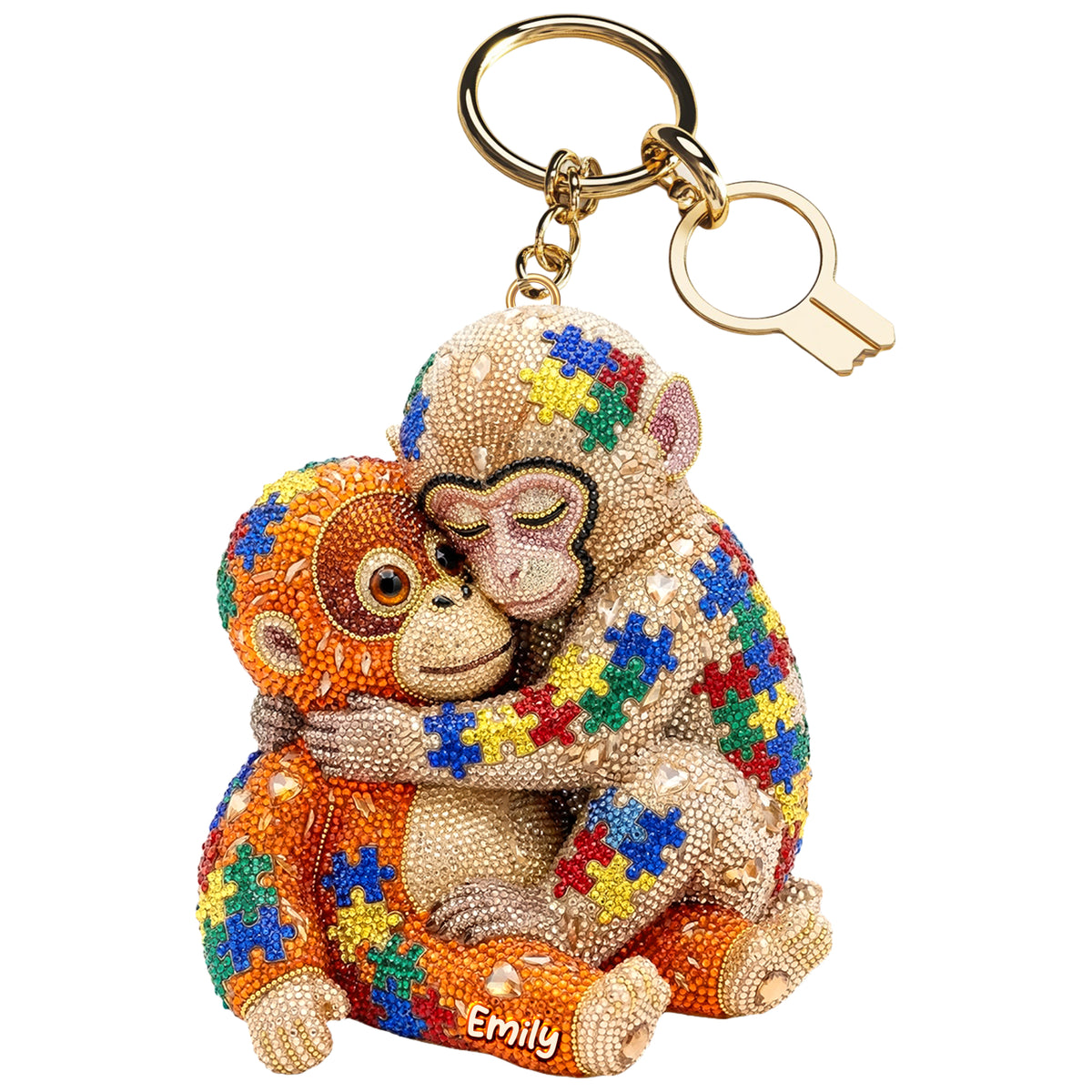 Autism Monkey Punch Keychain - Personalized Gift For Autism Mom 05naqn140326-Homacus