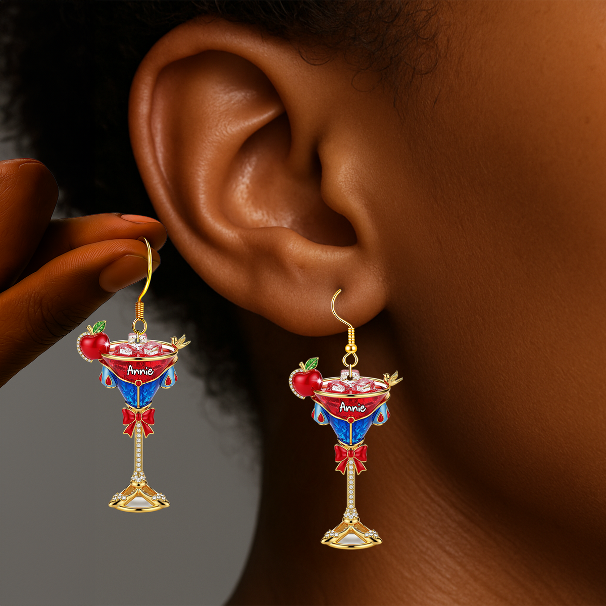 Funky Cocktail Earrings - Personalized Gifts For Cartoon Lovers 03OHLU300625-Homacus