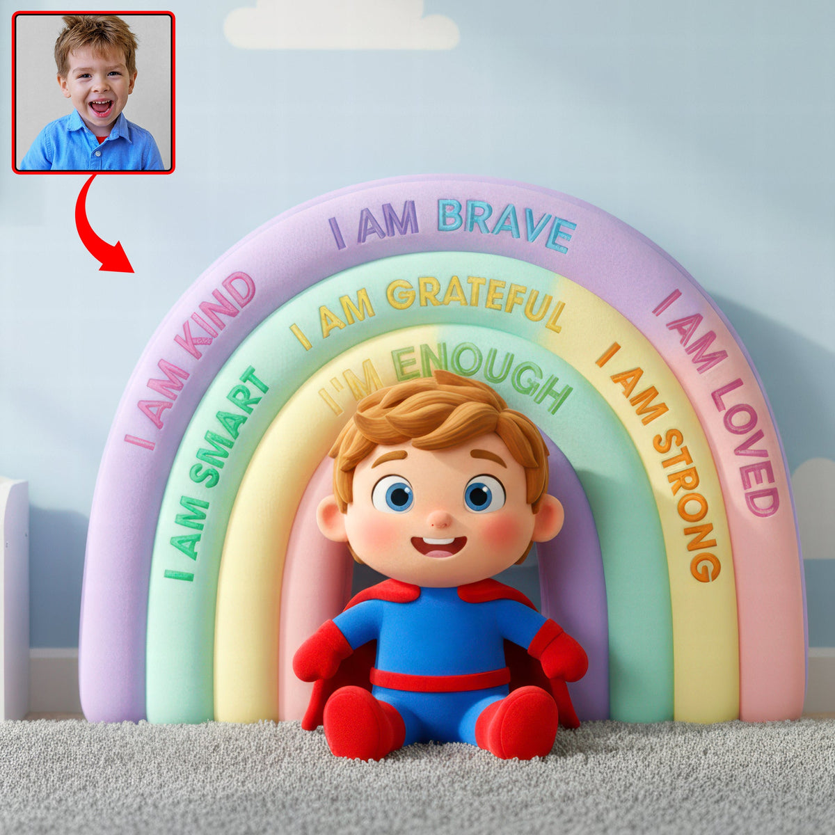 Positive Affirmations Rainbow Custom Shape Pillow - Custom Photo Gifts For Kids 04NAQN111125-Homacus