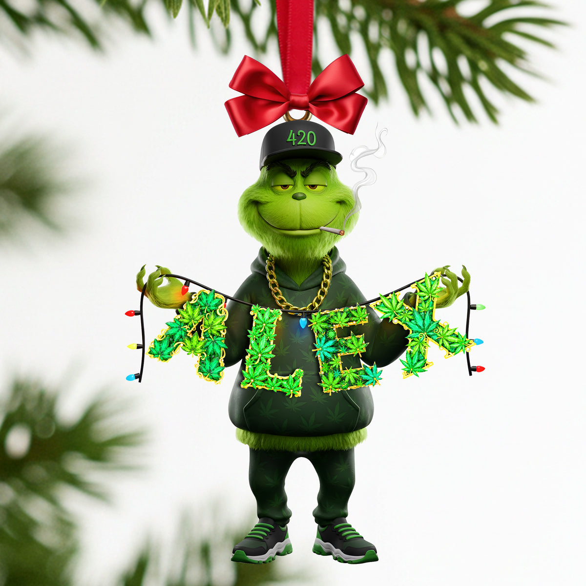 Green Monster Alphabet Letter Ornament - Personalized Gift For Stoners 04TOLU131125-Homacus