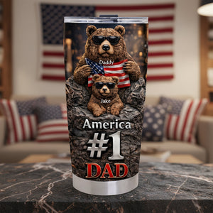 #1 Cool Bear Dad Tumbler - Personalized Gifts For Father's Day 04tota280226-Homacus