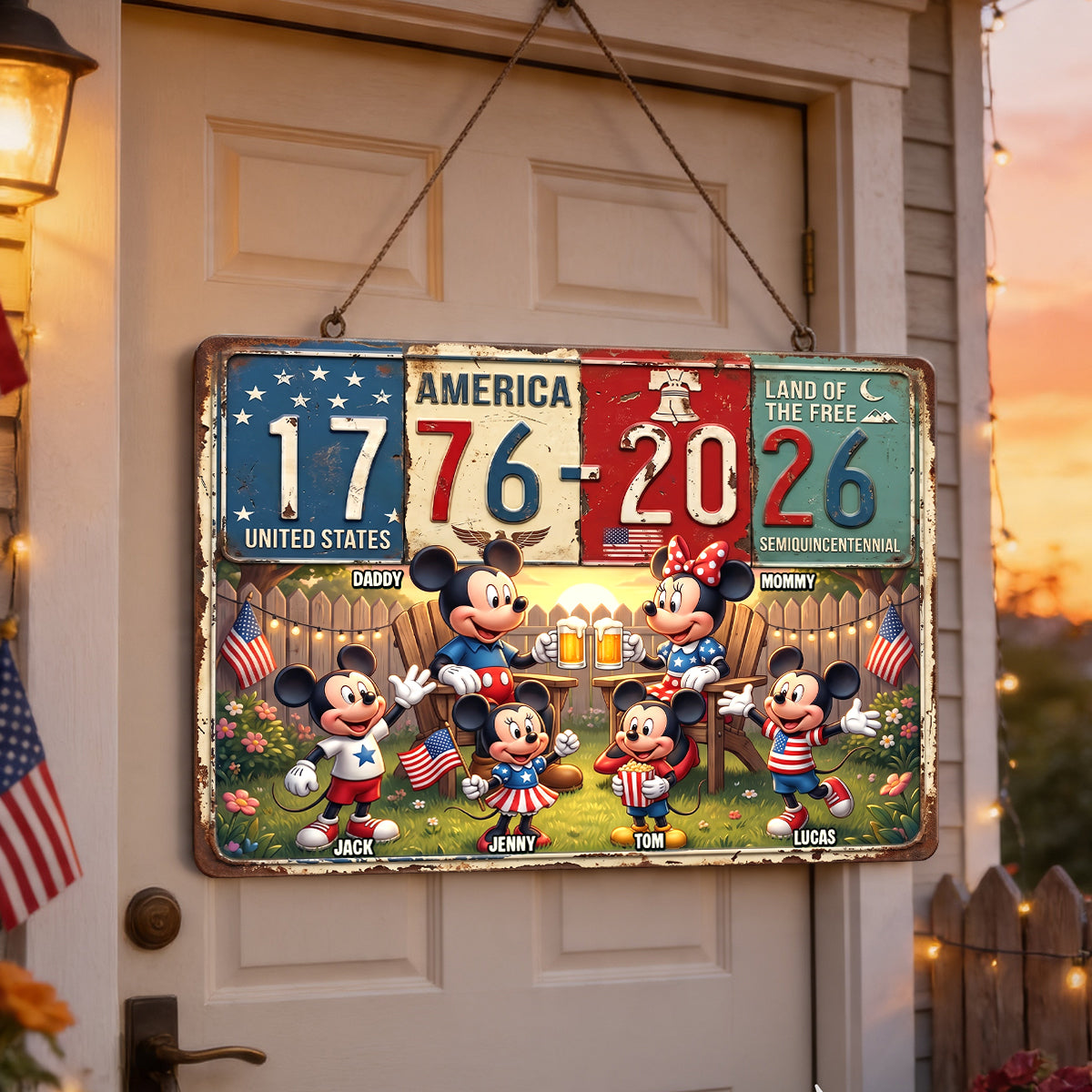 America 250th Anniversary Print Metal Sign - Personalized Gifts For Family 02natn110626-Homacus