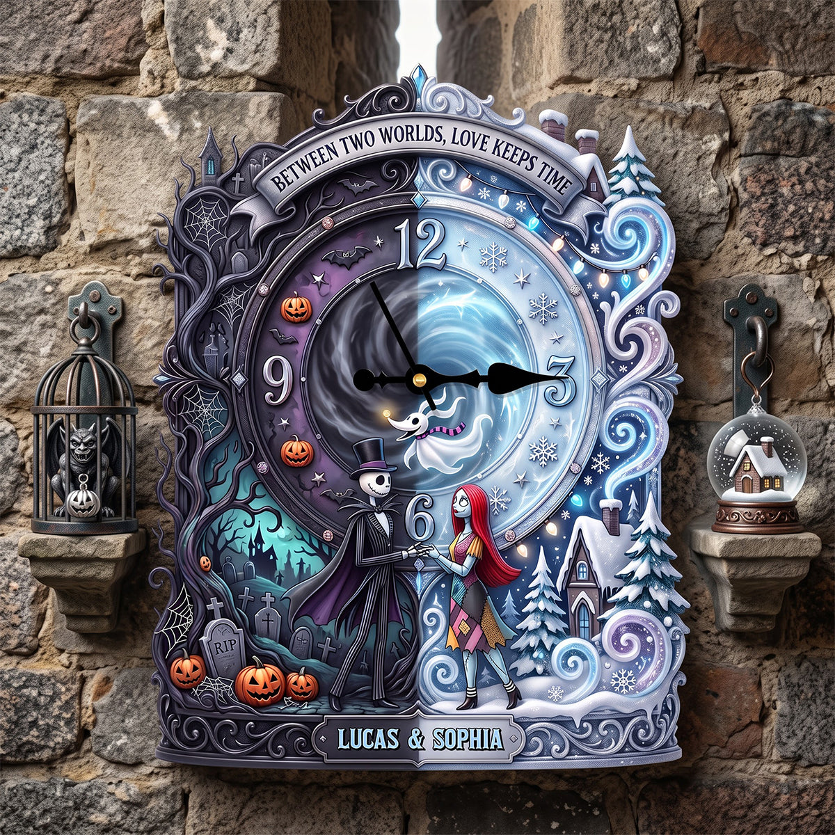 Love Keep Time Acrylic Hanging Wall Clock - Personalized Gifts For Couple 04hatn290726-Homacus