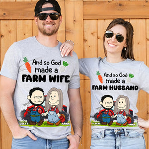 Personalized Gifts For Farmer Couples Shirt Couple With Tractor 05XQLU110125HG-Homacus