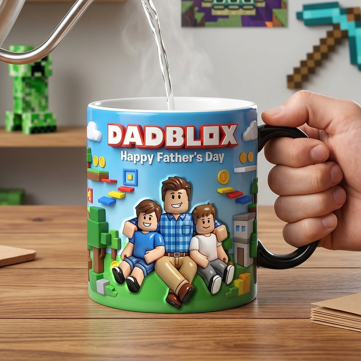 Custom Photo Block Game Dad Magic Coffee Mug - Personalized Gifts For Father's Day Magic Mug 03NATN150526-Homacus