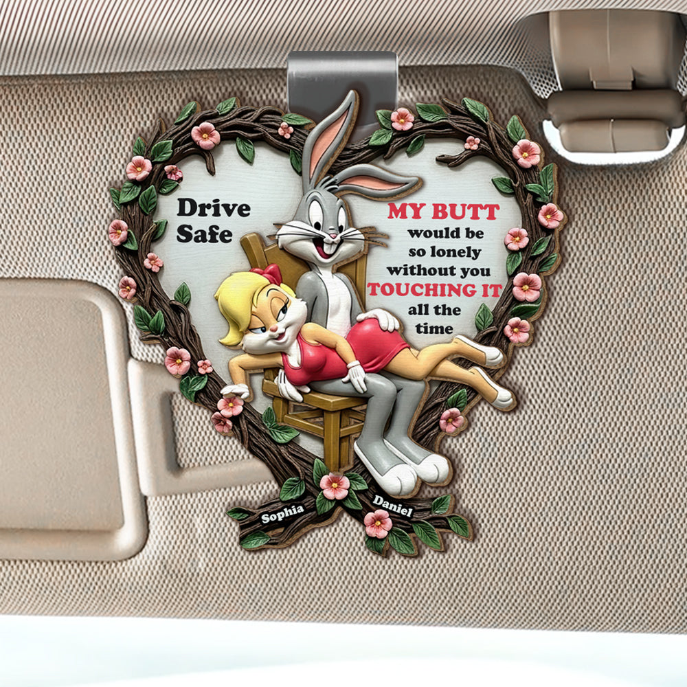 Naughty Rabbit Couple Car Visor Clip Personalized Gifts For Couple 03qhdt290525-Homacus