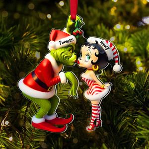 Personalized Gifts For Couple Christmas Ornament Kiss Under The Mistletoe 05xqpu061124-Homacus