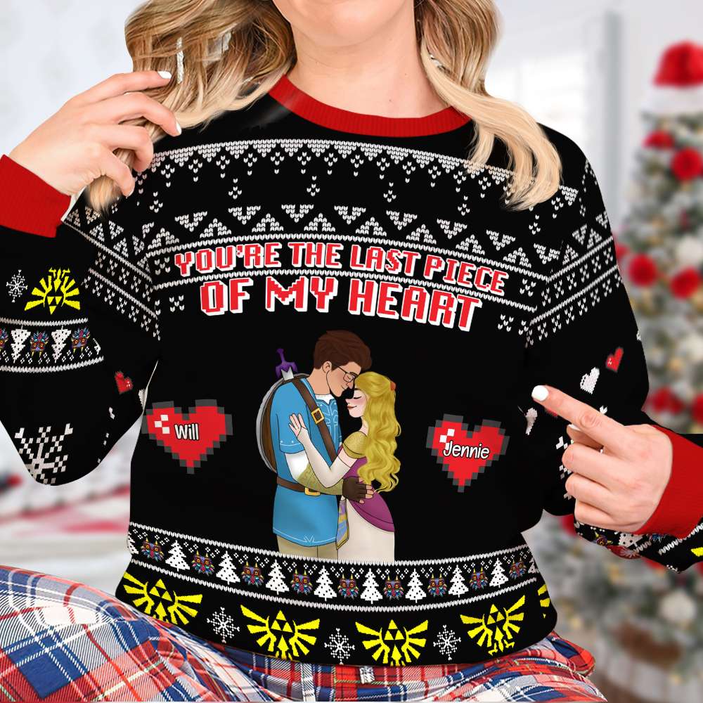Personalized Gifts For Couples, You're The Last Piece Of My Heart Ugly Sweater 02TOLU091124HG-Homacus