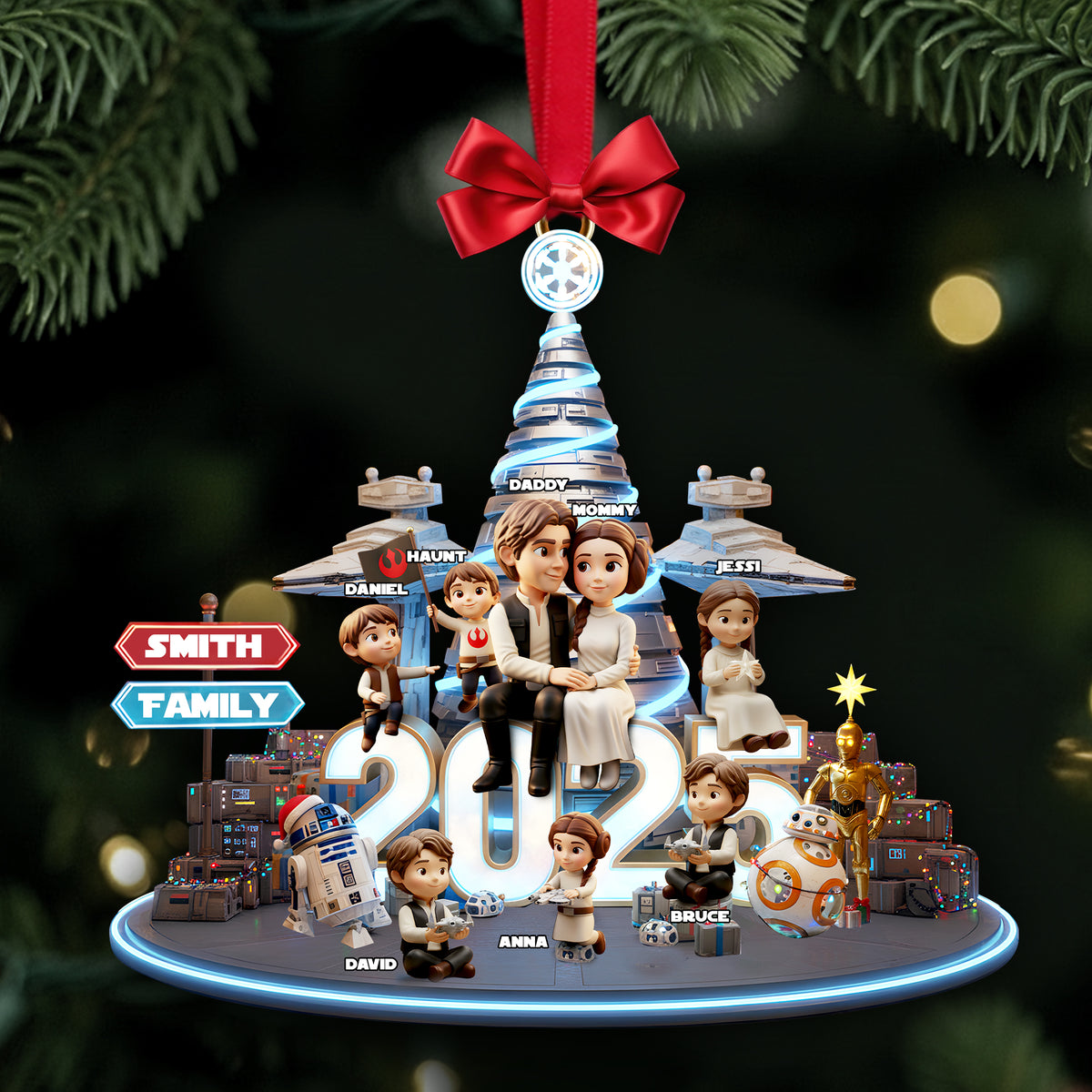 Personalized Gifts For Family, Cosmic Guardian Family Christmas Acrylic Ornament 04palu171025-Homacus