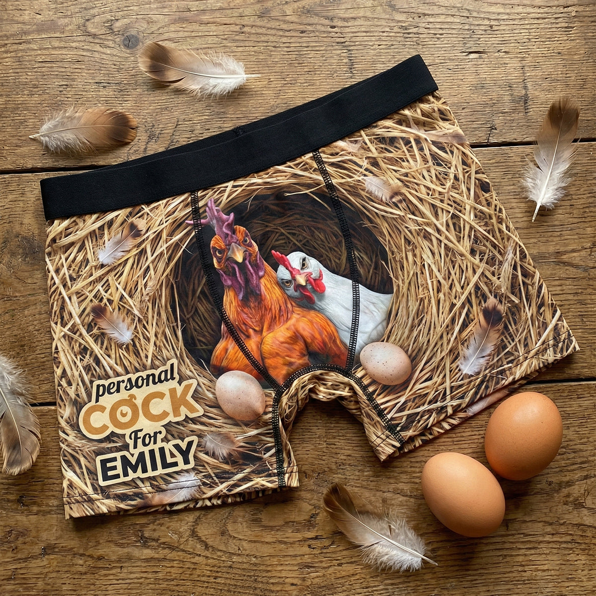 Couple Bold Rooster & His Possessive Hen Men Boxer, Personalized Gifts For Him 04qhtn240126-Homacus