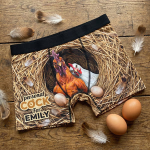 Couple Bold Rooster & His Possessive Hen Men Boxer, Personalized Gifts For Him 04qhtn240126-Homacus