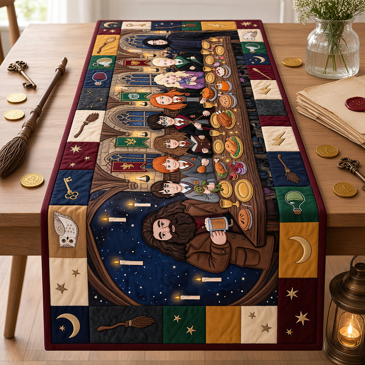 Warming Meal Of The Fantasy World Quilted Table Runner - Personalized Gifts 02nadt120826-Homacus
