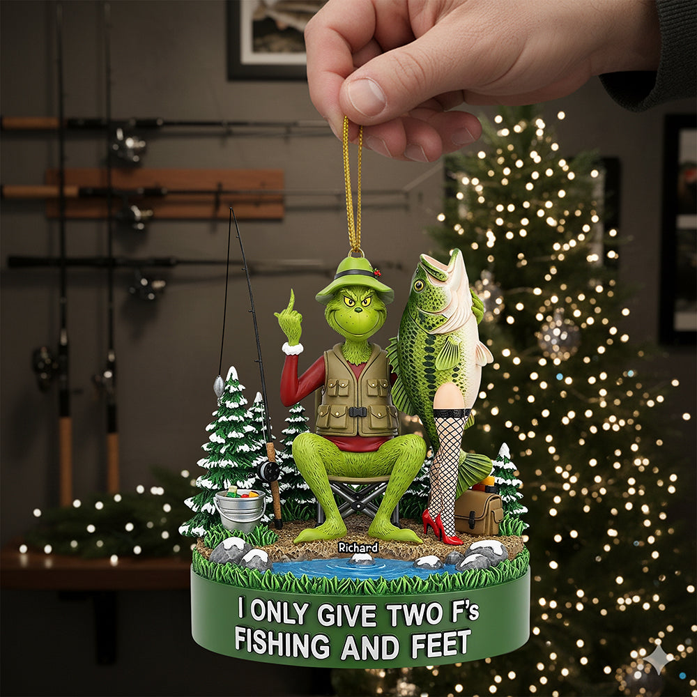Fishing & Feet Christmas Ornament, Personalized Gifts For Fishing Lover 03qhqn290825-Homacus