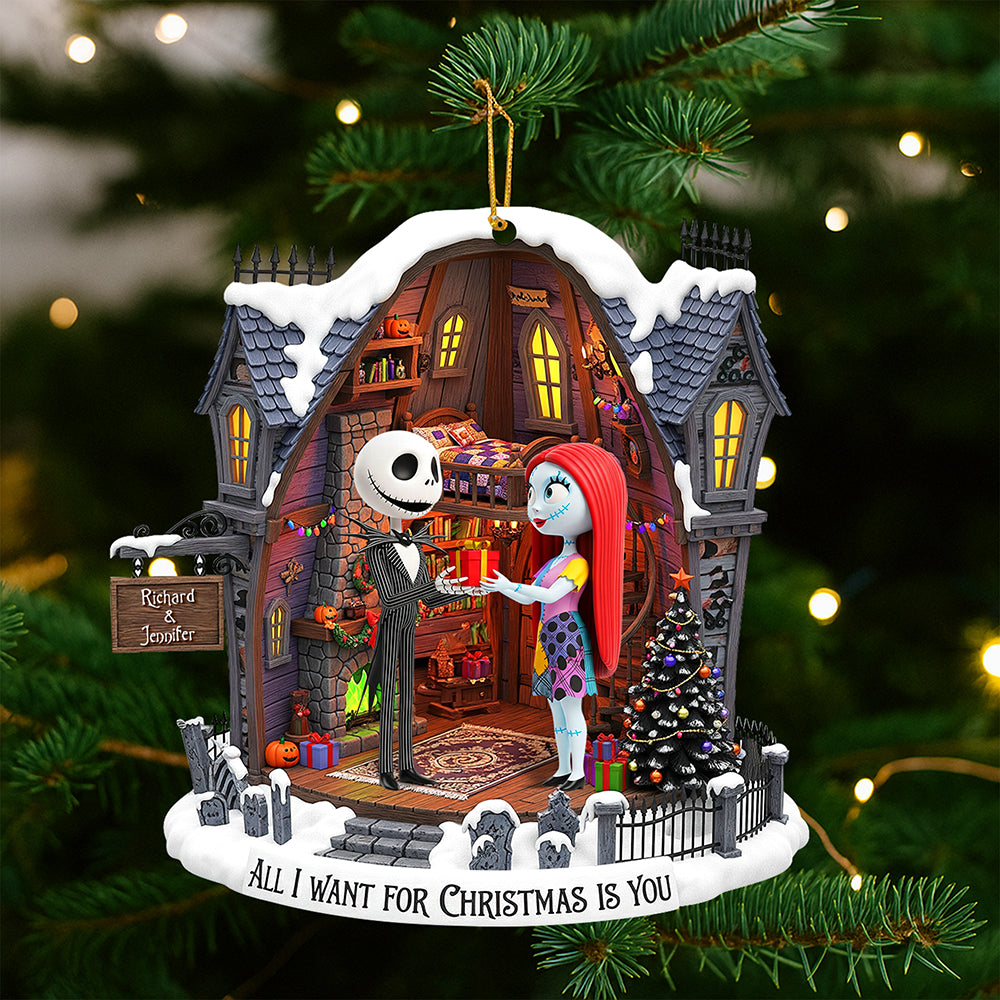 Spooky Couple Christmas Ornament - Personalized Gifts For Couple 02pgqn120925-Homacus